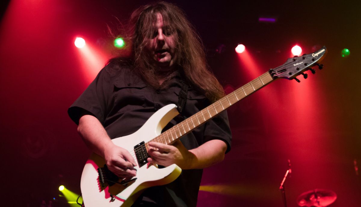 Michael Romeo of Symphony X performs at The Regency Ballroom on October 5, 2015 in San Francisco, California