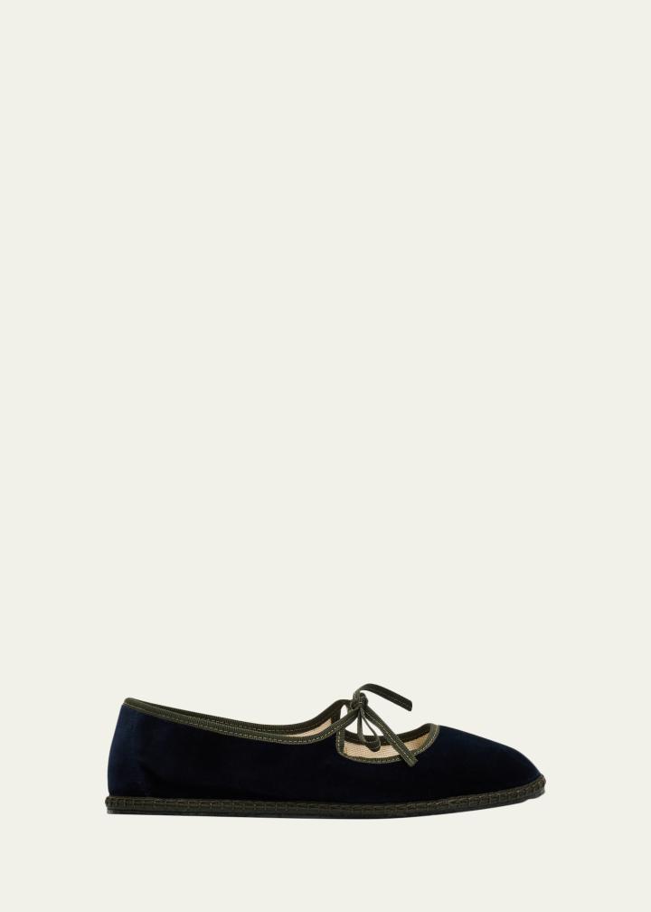 Velvet Mary Jane Ballerina Flats