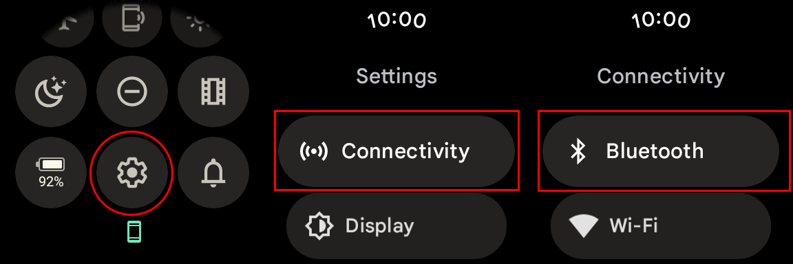 Abra la configuración de Bluetooth para emparejar los auriculares Bluetooth con el Pixel Watch