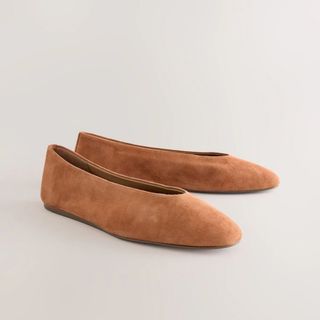 A cutout of suede ballet pumps from Next