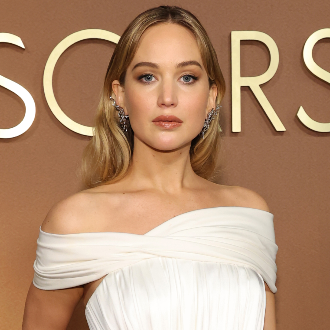 Jennifer Lawrence wore a custom white Dior dress at the 2025 Governors Awards