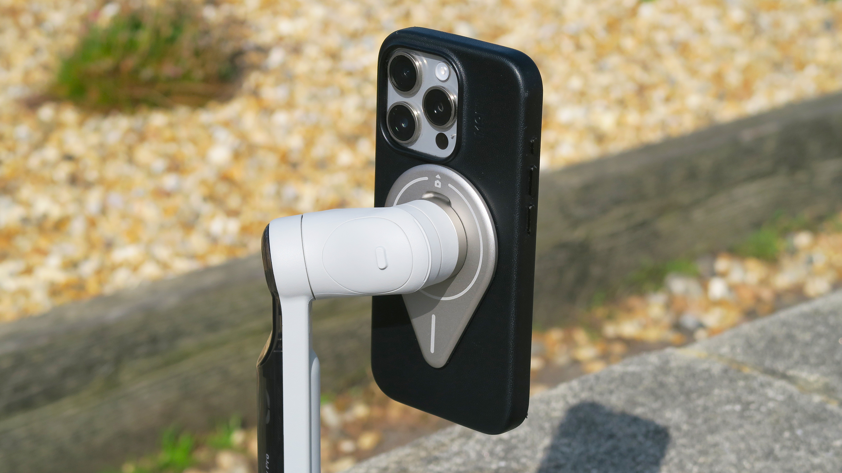 Insta360 Flow Pro review magnetic phone mount deployed