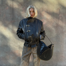 Elsa Hosk with a studded bag