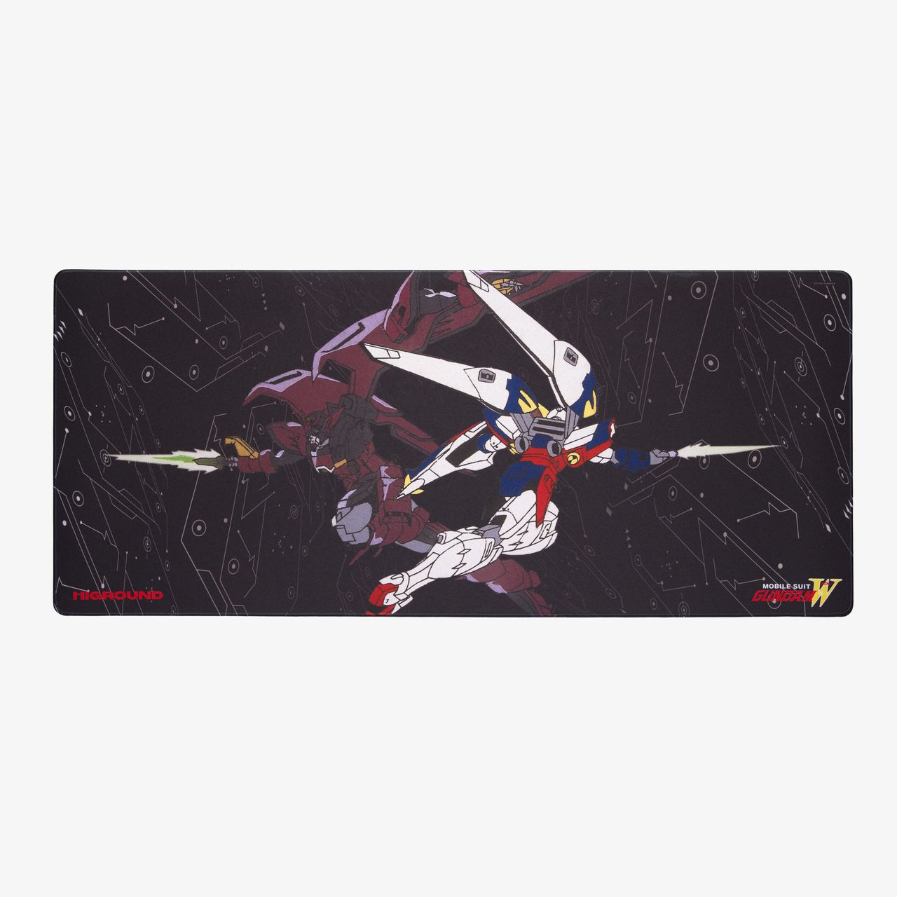 Black Gundam mousemat with two gundams doing battle