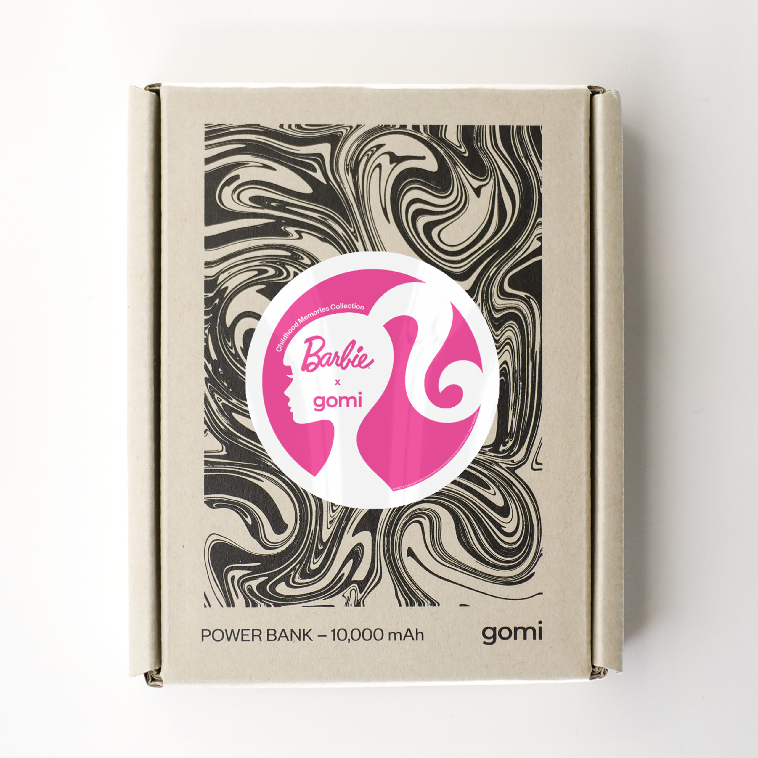 Packaging for the Barbie x gomi collaboration