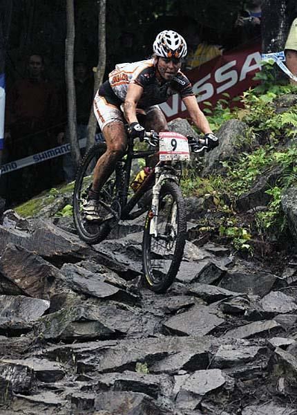 Marie Helen-Premont was one of only a few women who rode this wet, rocky descent in 2009.