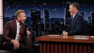 Dax Shepard and Jimmy Kimmel laughing on Jimmy Kimmel Live!