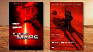 Image of the Martian surface with movie posters for Mission to Mars and Red Planet superimposed onto it.