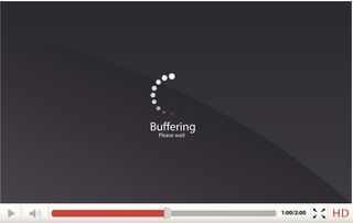 Example of network jitter, video buffering
