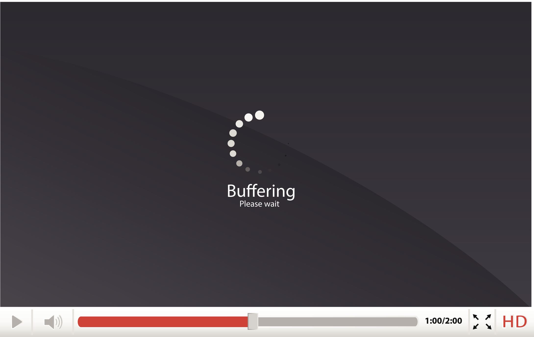 Example of network jitter, video buffering