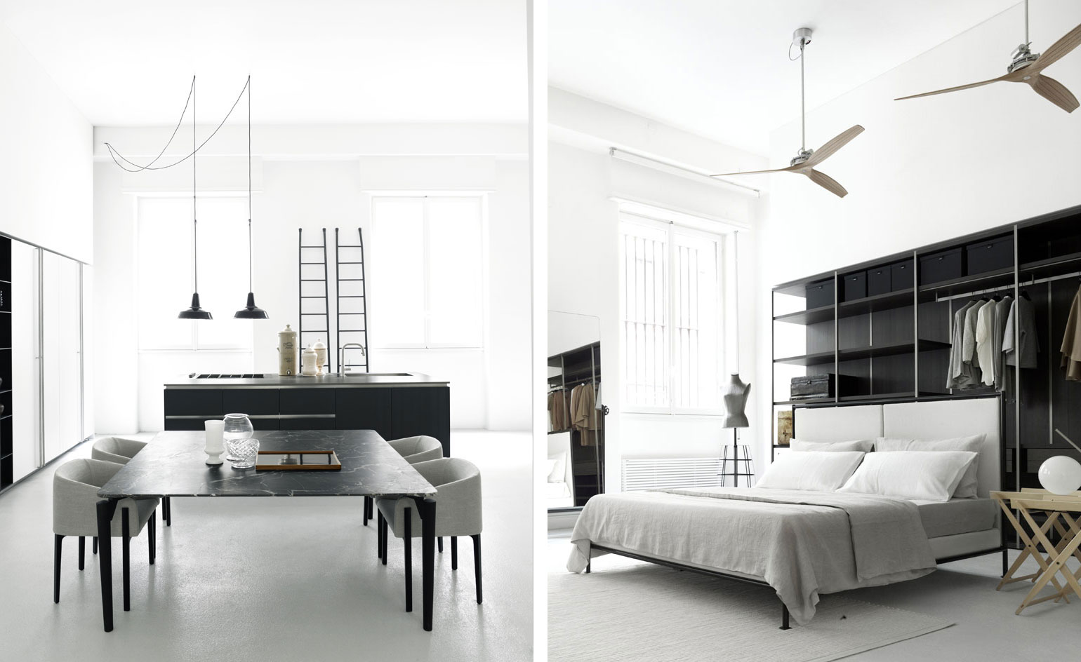 The showroom is arranged as an examplar home layout
