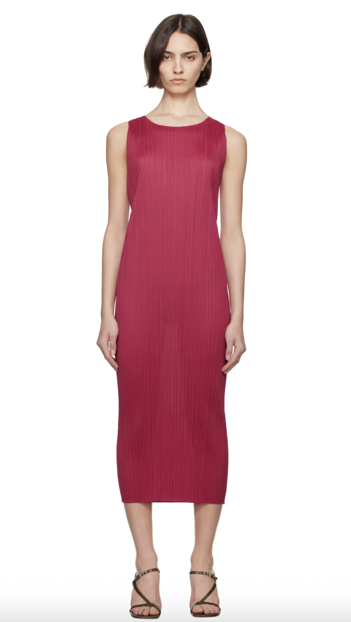 PLEATS PLEASE ISSEY MIYAKE, Pink June New Colorful Basics 4 Maxi Dress