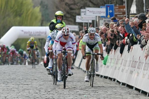 Pavel Brutt (Katusha) on his way to winning after catching his rivals by surprise