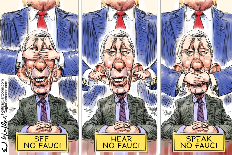 Political Cartoon U.S. Trump Fauci coronavirus