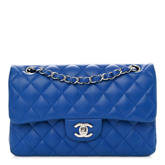 Chanel Lambskin Quilted Small Double Flap Blue