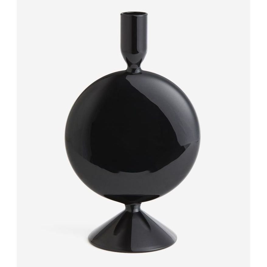 black asymmetrical vase