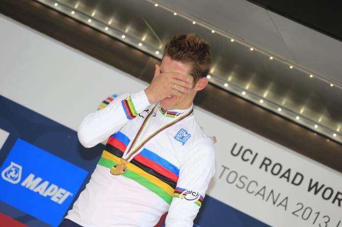 Rui Costa (Portugal) struggles with the emotions