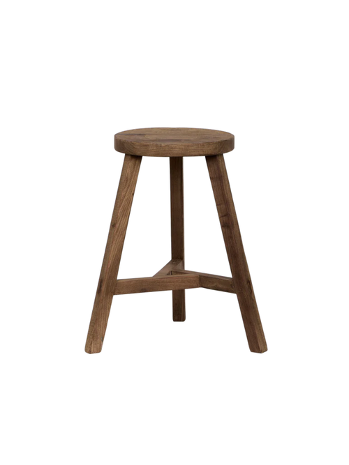 Round Reclaimed Wood Stool