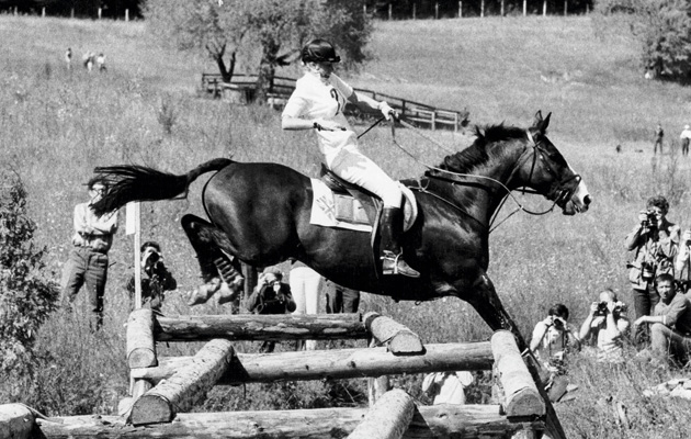 Princess Anne riding Goodwill at the European Championships in Kiev 1973
