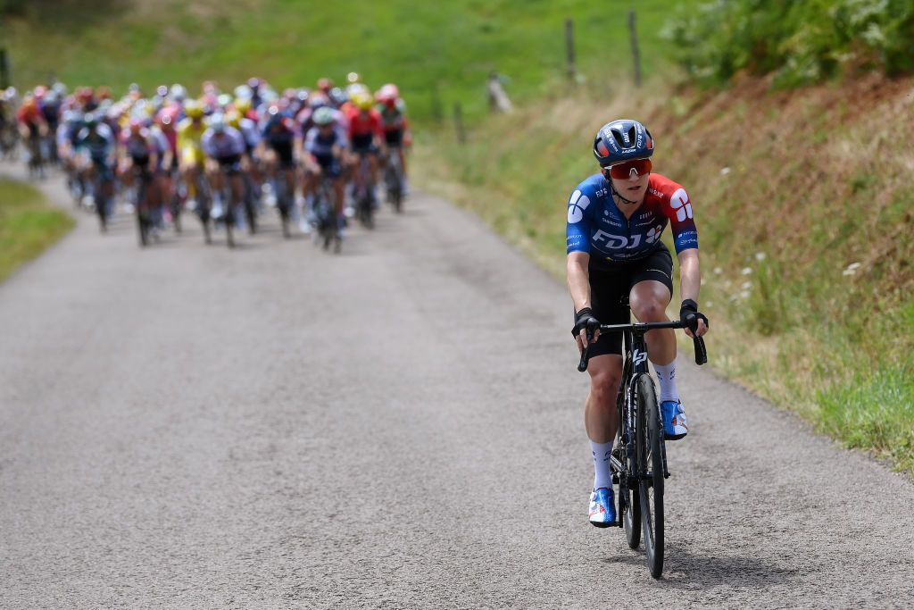 MONTIGNACLASCAUX FRANCE JULY 25 Grace Brown of Australia and Team FDJ SUEZ competes during the 2nd Tour de France Femmes 2023 Stage 3 a 1472km stage from CollongeslaRouge to MontignacLascaux UCIWWT on July 25 2023 in MontignacLascaux France Photo by Alex BroadwayGetty Images