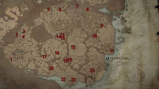 Diablo 4 hawezar dungeon locations map