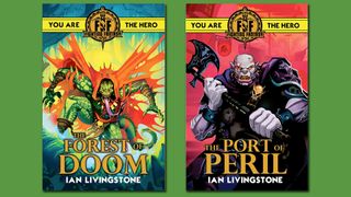 The new-look books, including Livingstone's all-new The Portal of Peril.