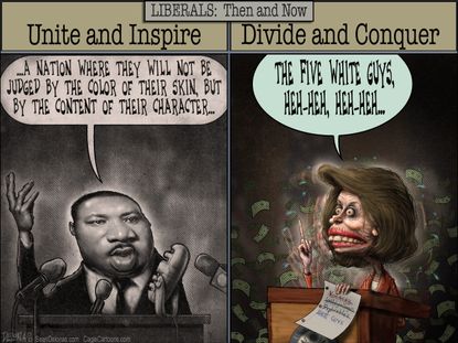 Political cartoon U.S. Martin Luther King Jr liberals racism
