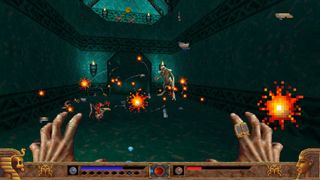 Shooting fireballs from your hands in PowerSlave Exhumed