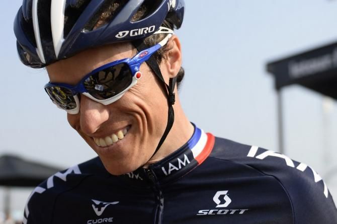 France's Sylvain Chavanel smiles as he waits for the start