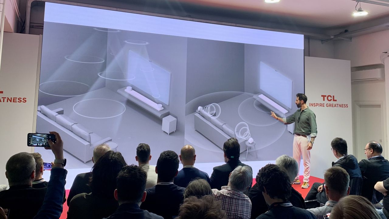 TCL Art TV's soundbar on the big screen at Milan Design Week