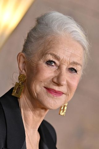 Helen Mirren is pictured with a swept-back hairstyle at the Los Angeles Premiere of Paramount+'s "1923" at Hollywood American Legion on December 02, 2022 in Los Angeles, California.