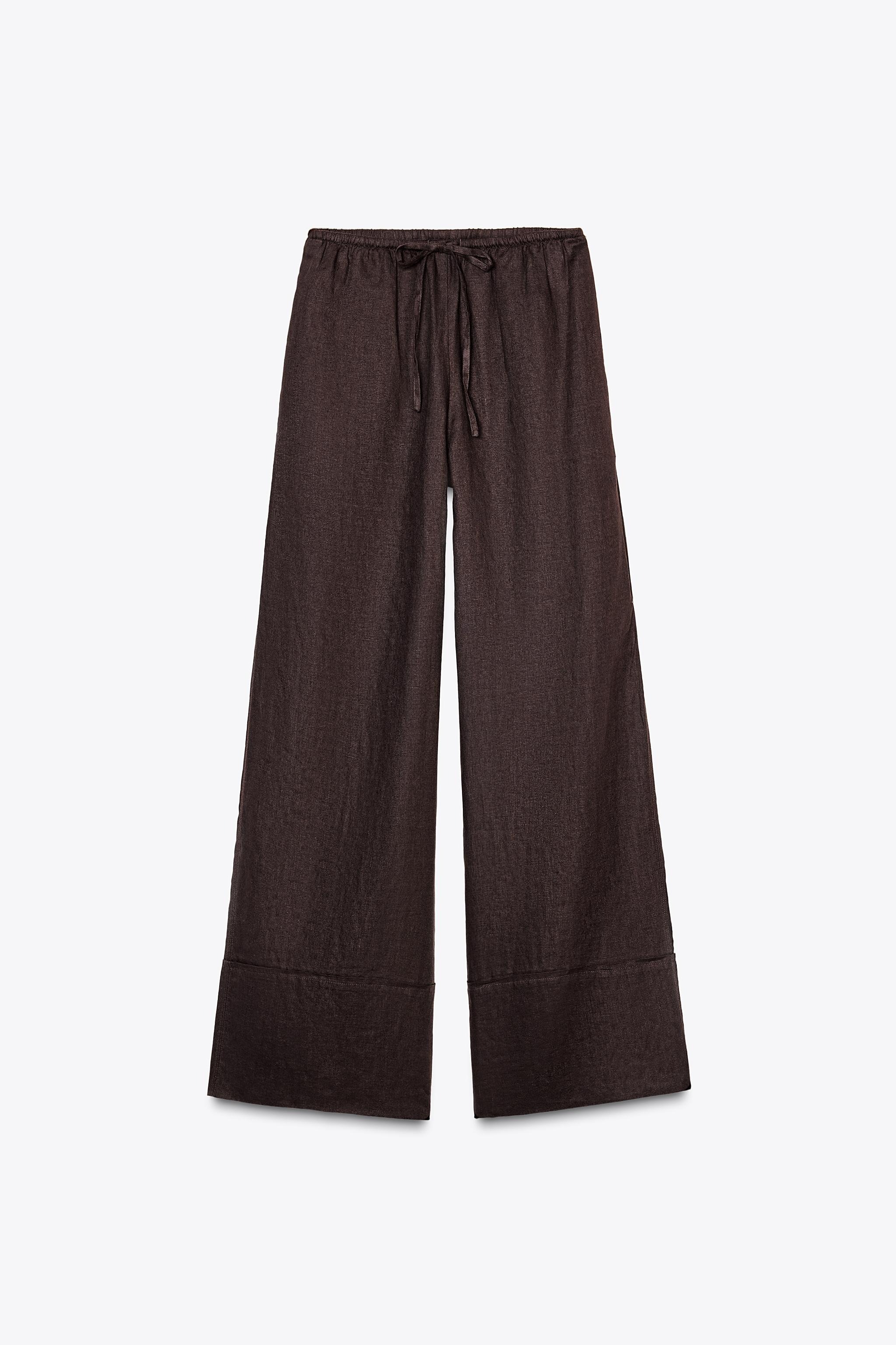 ZARA, 100% Linen Palazzo Pants Zw Collection