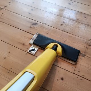 Karcher SC2 Upright Easyfix Steam Cleaner mop being used on wooden hard floor