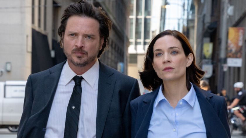 Aden Young as Detective Sergeant Henry Graff and Kathleen Munroe as Detective Sergeant Frankie Bateman in the series premiere of Law &amp; Order Toronto: Criminal Intent