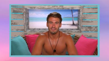 Jacques O'Neill in the beach hut on Love Island 2022