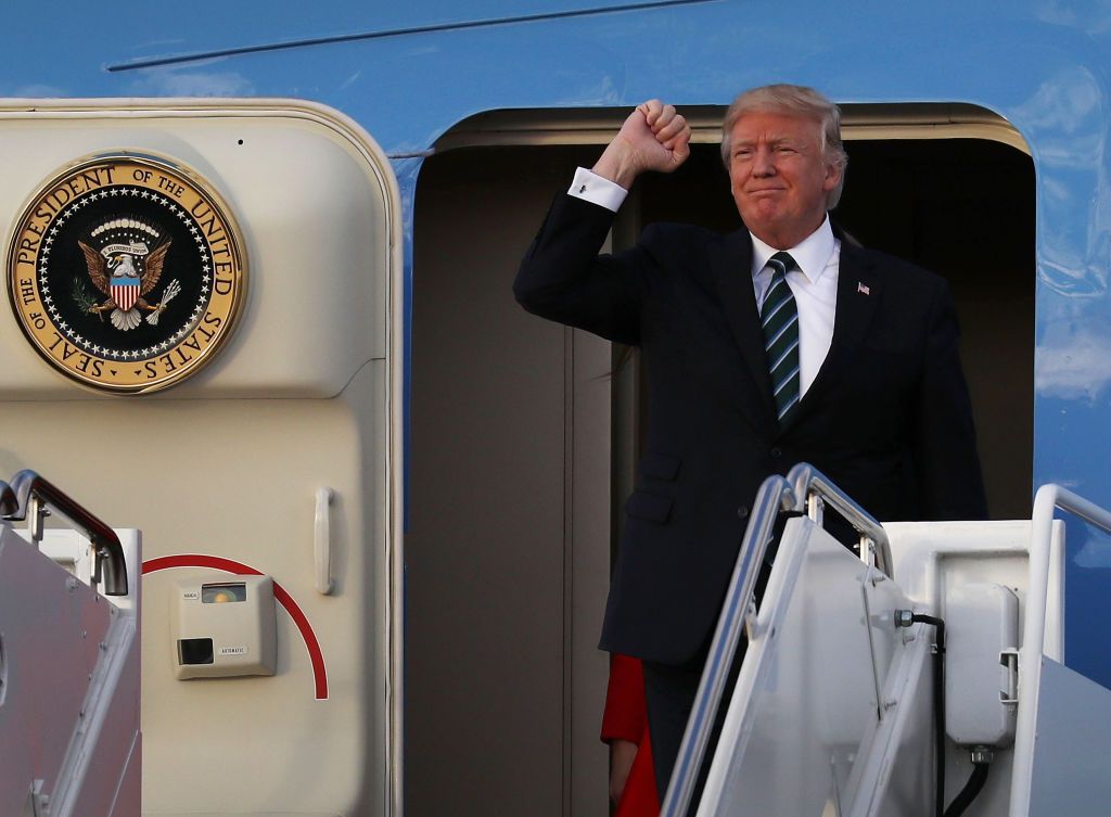 President Trump on Air Force One.