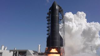 SpaceX conducts a static fire test with Ship 40, the upper-stage spacecraft slated to fly Starship's 13th test flight. The company posted this imagery on X on July 2, 2026.