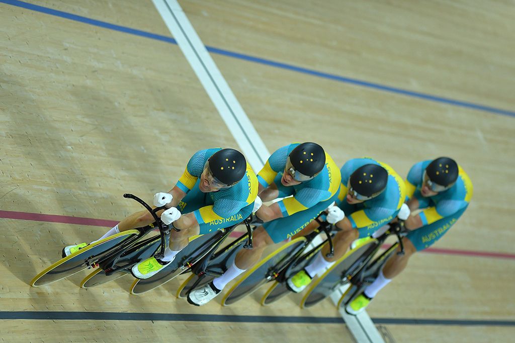 Jack Bobridge on the front of the team pursuit squad