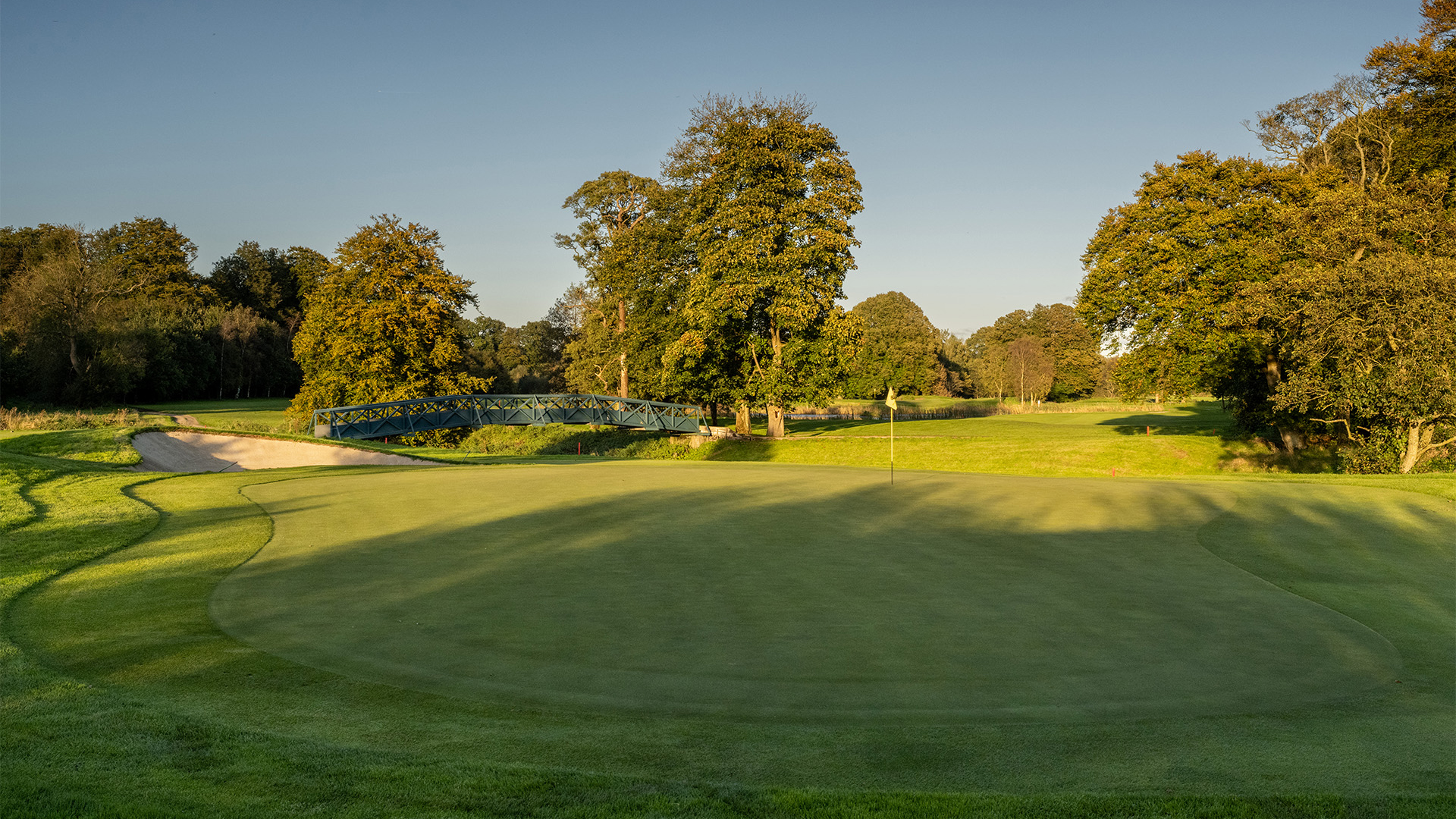 Looking back up the 4th hole where a lake and river come into play