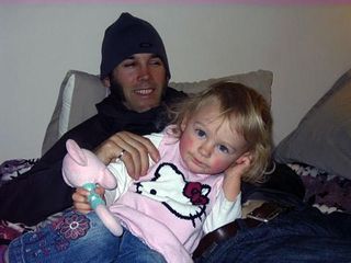 Uncle Geoff and Zoe on Thanksgiving.