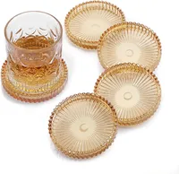 OGANAZI Modern Clear Coasters, Set of 5
