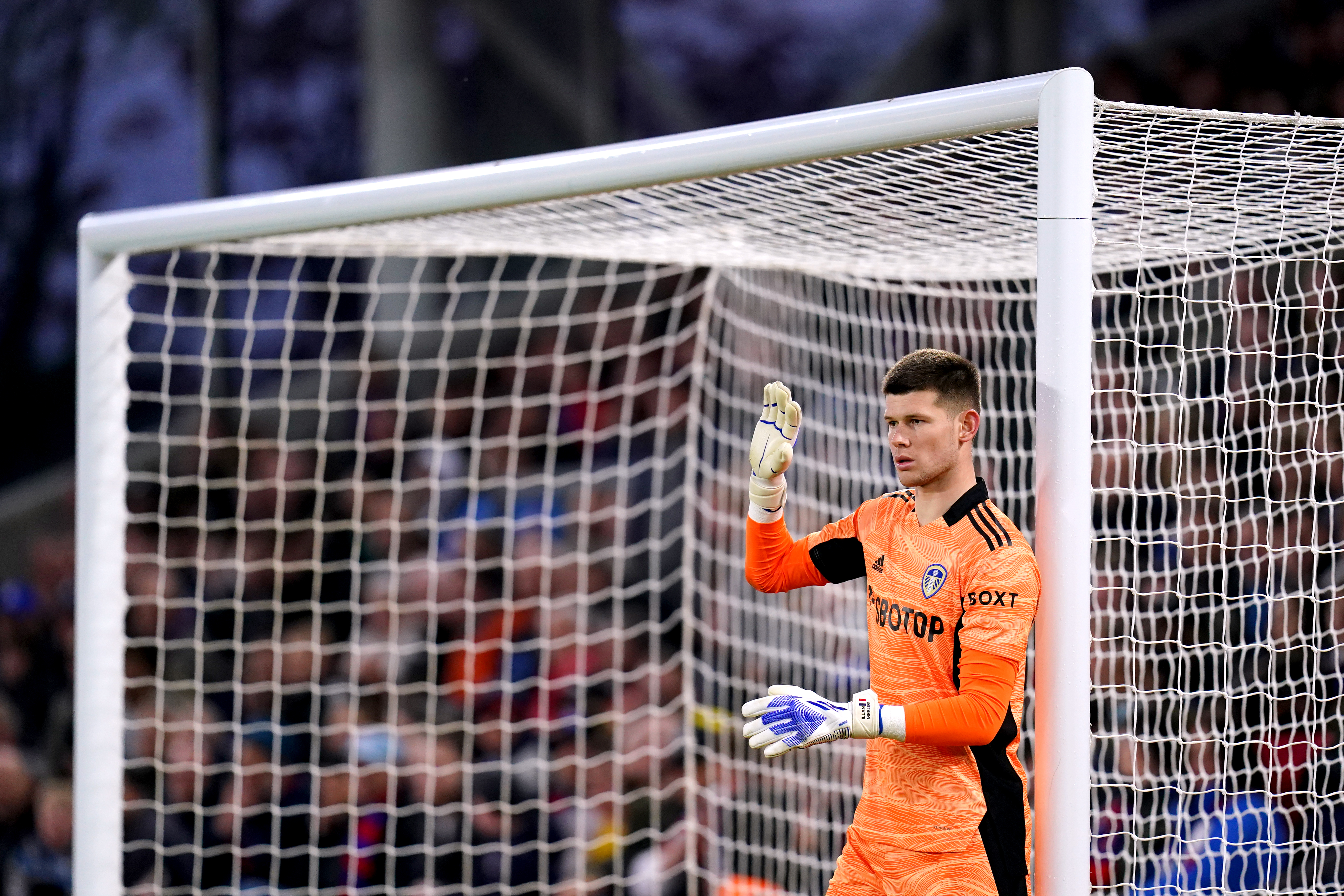 Leeds United goalkeeper Illan Meslier during the Premier League match at Selhurst Park, London. Picture date: Monday April 25, 2022