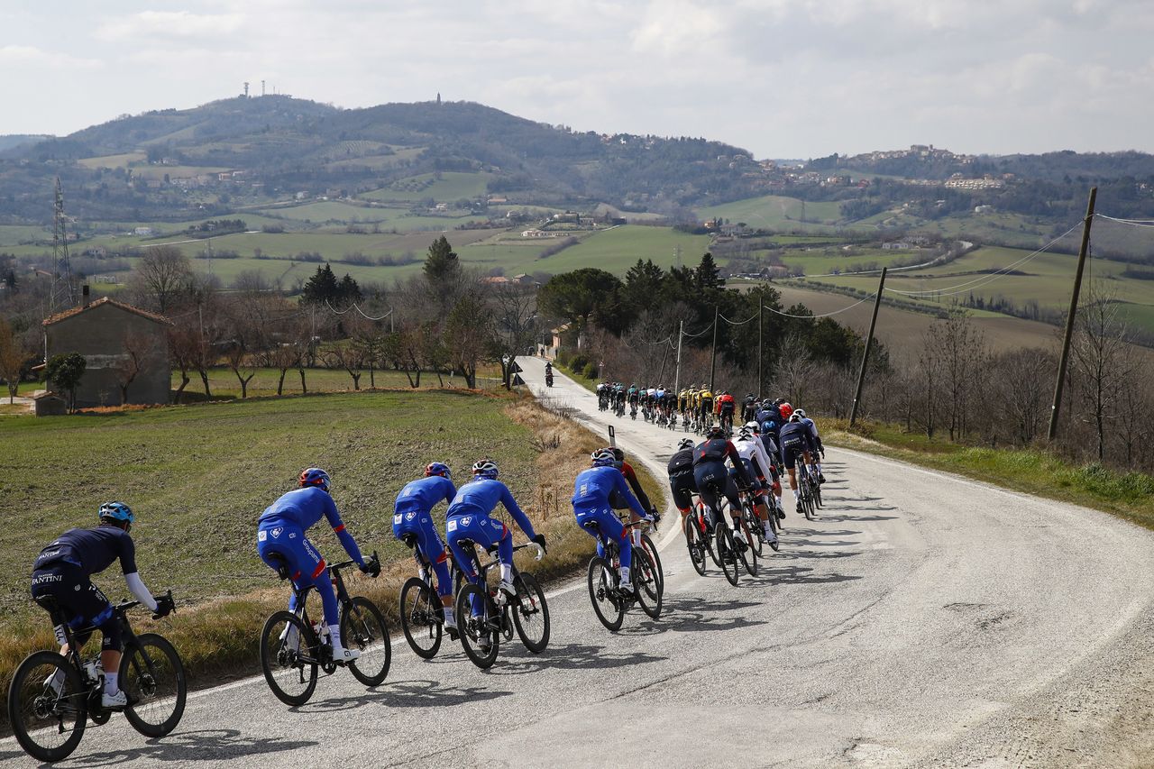 Tirreno Adriatico 2022 - 57th Edition - 6th stage Apecchio - Carpegna 215 km - 12/03/2022 - Scenery - Peloton - photo Luca Bettini/SprintCyclingAgency&Acirc;&copy;2022