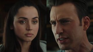 Ana de Armas and Chris Evans pictured side by side in Knives Out.