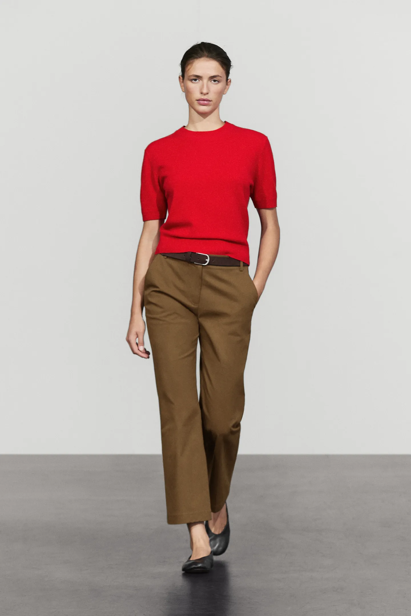 Massimo Dutti, Short Sleeve Wool Blend Knit Sweater
