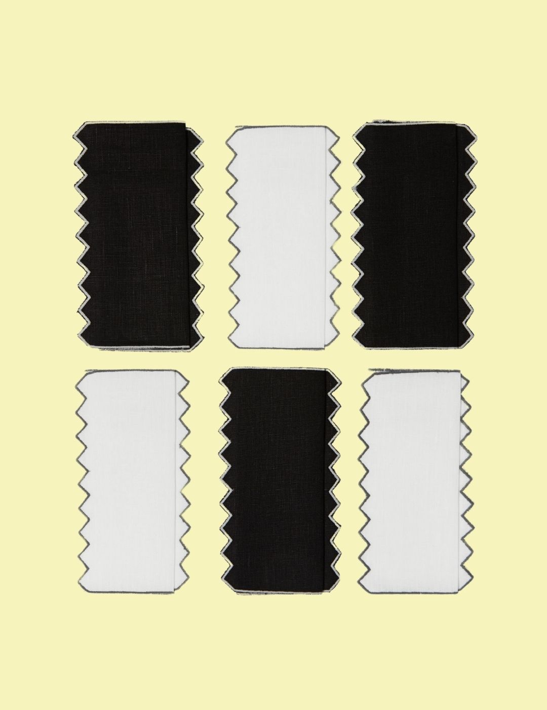 Los Encajeros Triangu Embroidered Linen Cocktail Napkins (Set of 6).