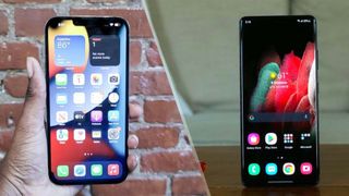 iPhone 13 Pro Max vs. Galaxy S21 Ultra comparison view side-by-side