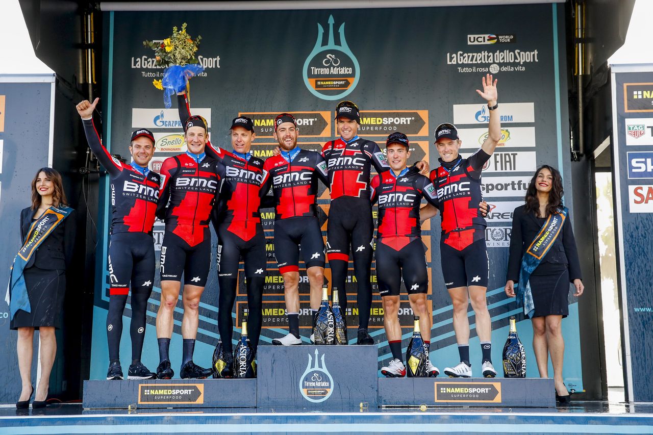 BMC Racing celebrate their TTT win
