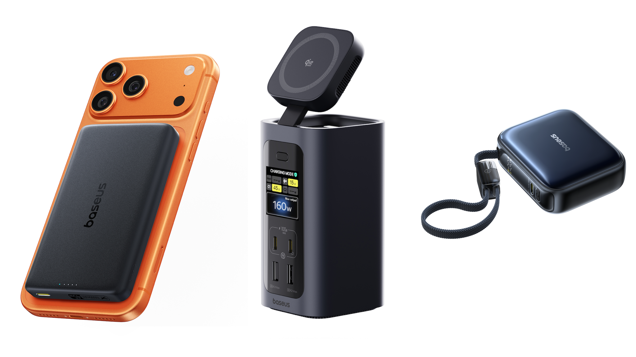 Promotional images of new products by Baseus at CES 2026