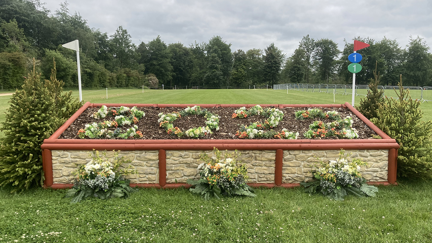 Bramham Horse Trials cross-country course 2023: fence 1